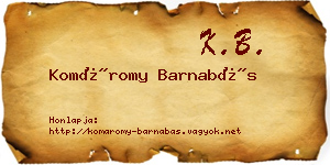 Komáromy Barnabás névjegykártya