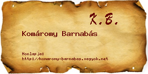 Komáromy Barnabás névjegykártya