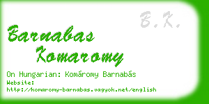 barnabas komaromy business card